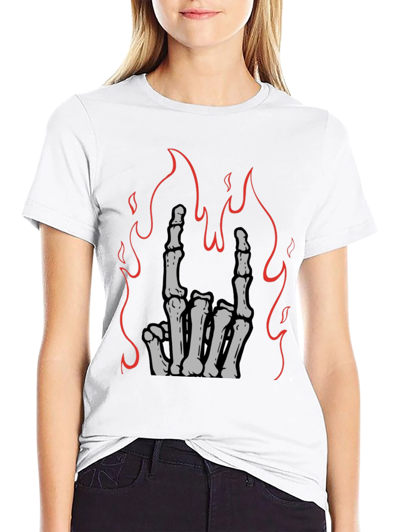 Rock On Skeleton Hand Graphic Tee