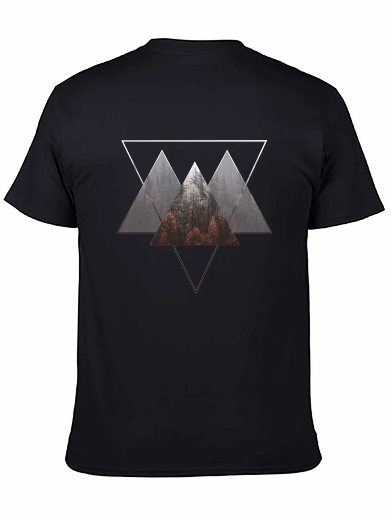 Geometric Mountain T-Shirt - Black