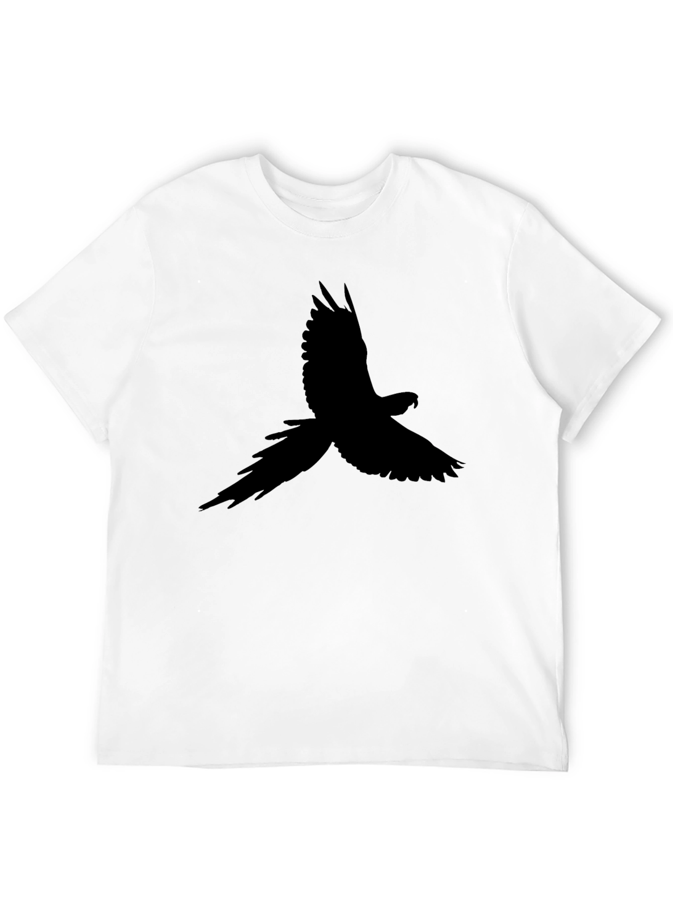 Black T-Shirt with Bird Silhouette Design