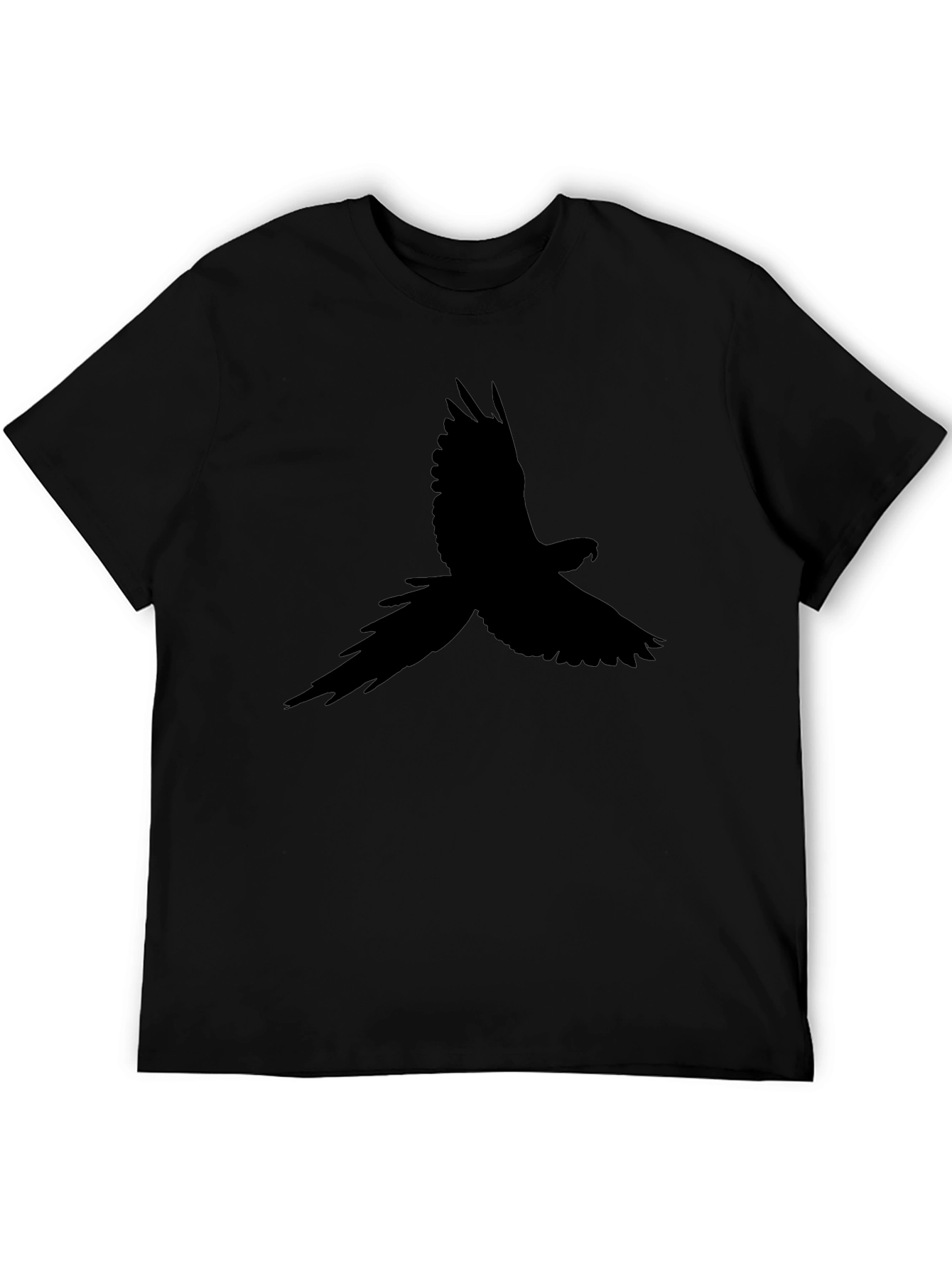 Black T-Shirt with Bird Silhouette Design