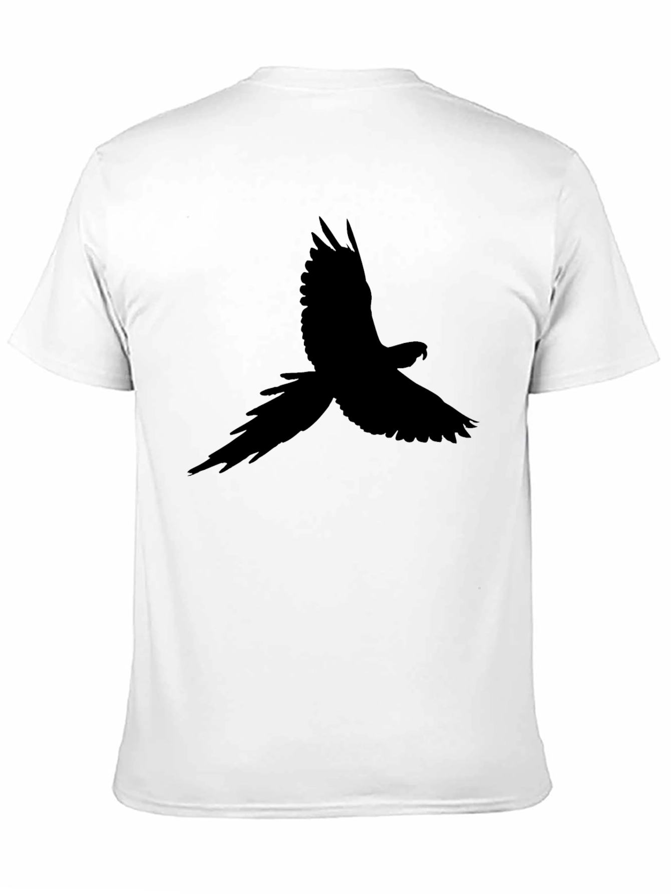 Black T-Shirt with Bird Silhouette Design