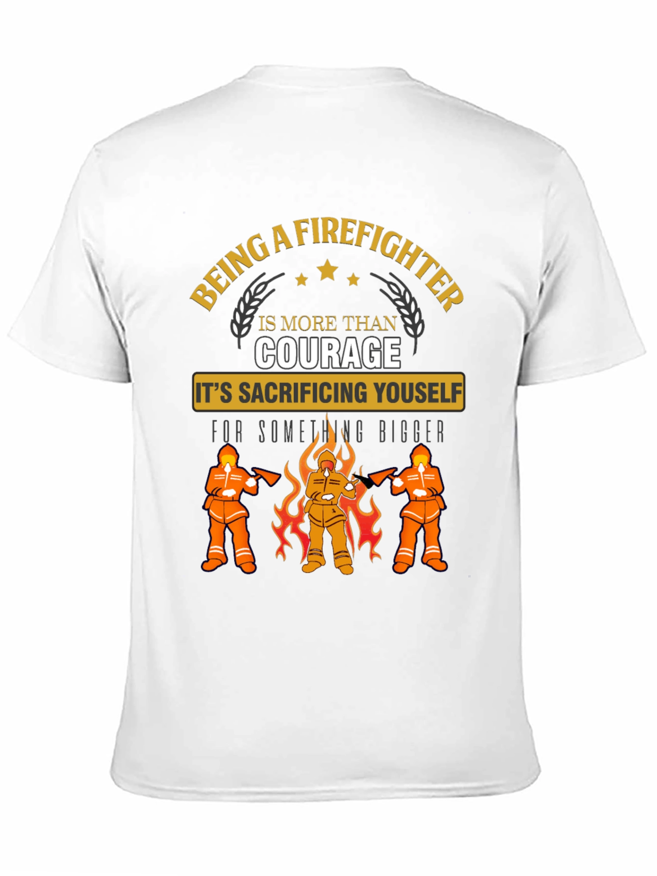 Firefighter Sacrifice Graphic Tee - Heroic Design