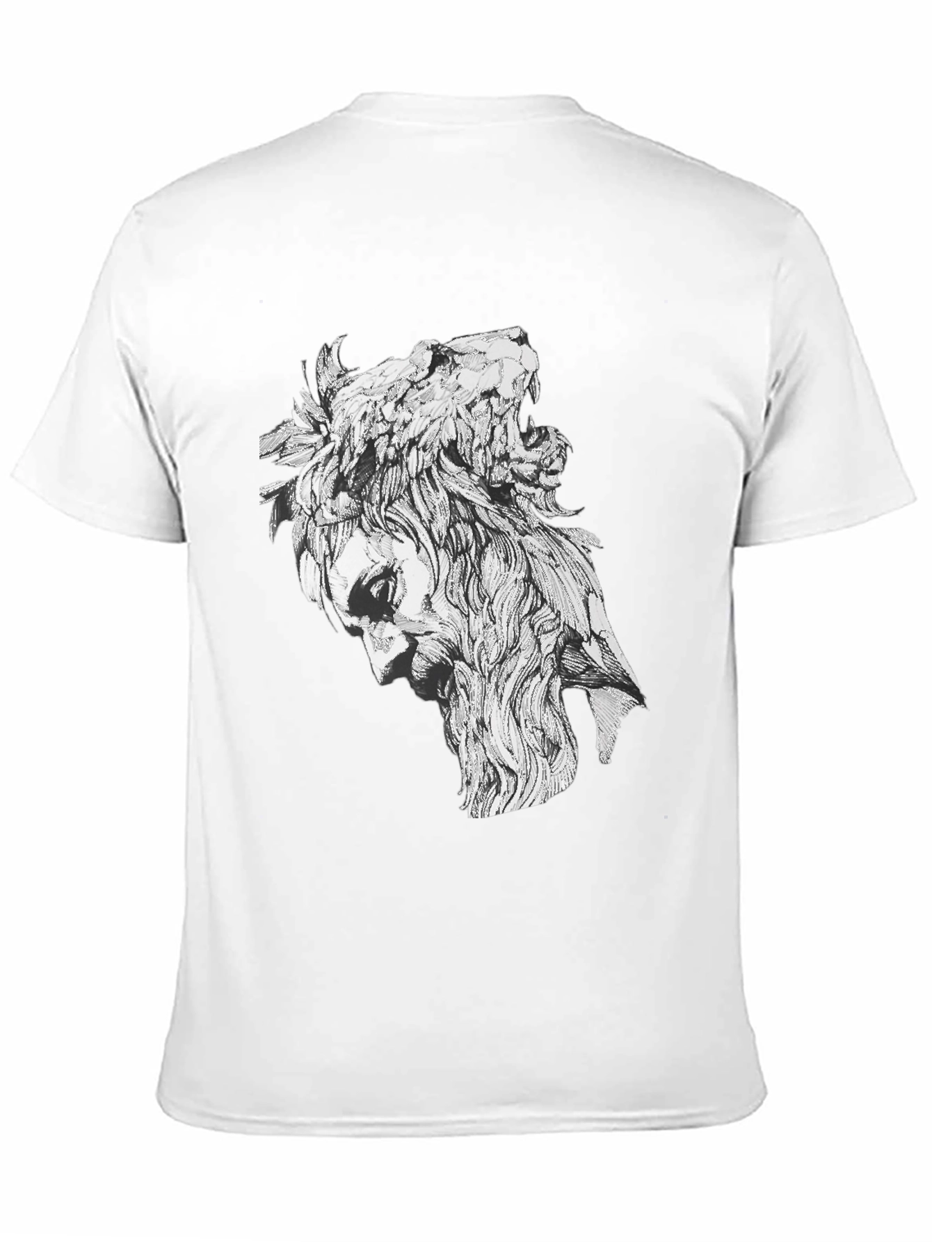 Lion Man Graphic Tee - Stylish Black Cotton T-Shirt