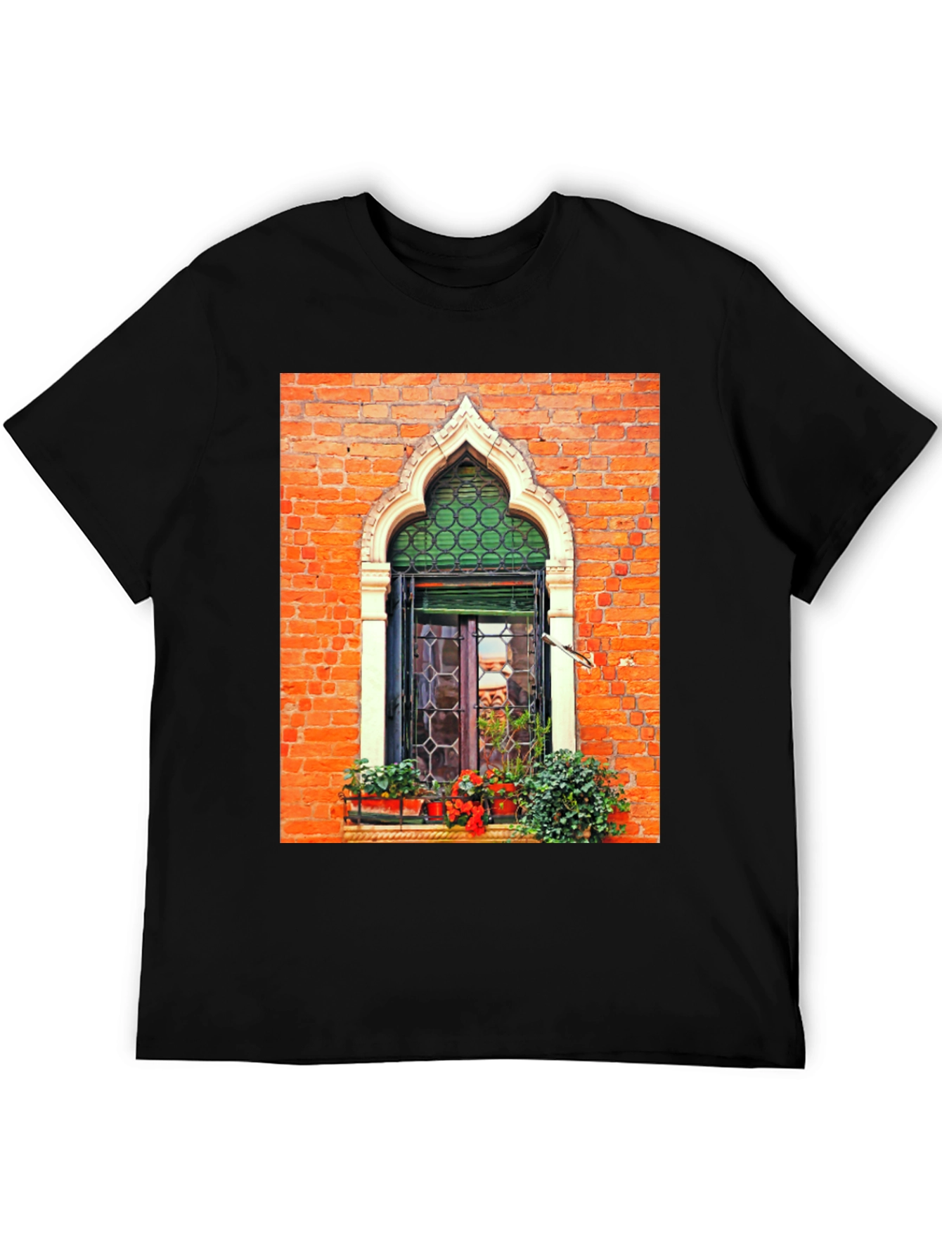Venetian Window Graphic Tee - Unique Italian Architecture Shirt