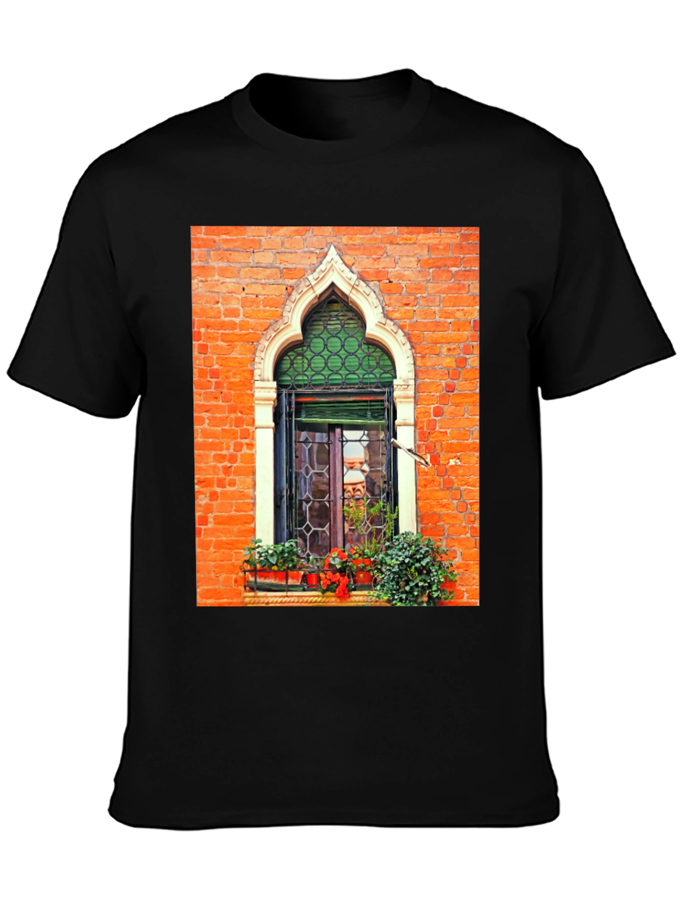 Venetian Window Graphic Tee - Unique Italian Architecture Shirt