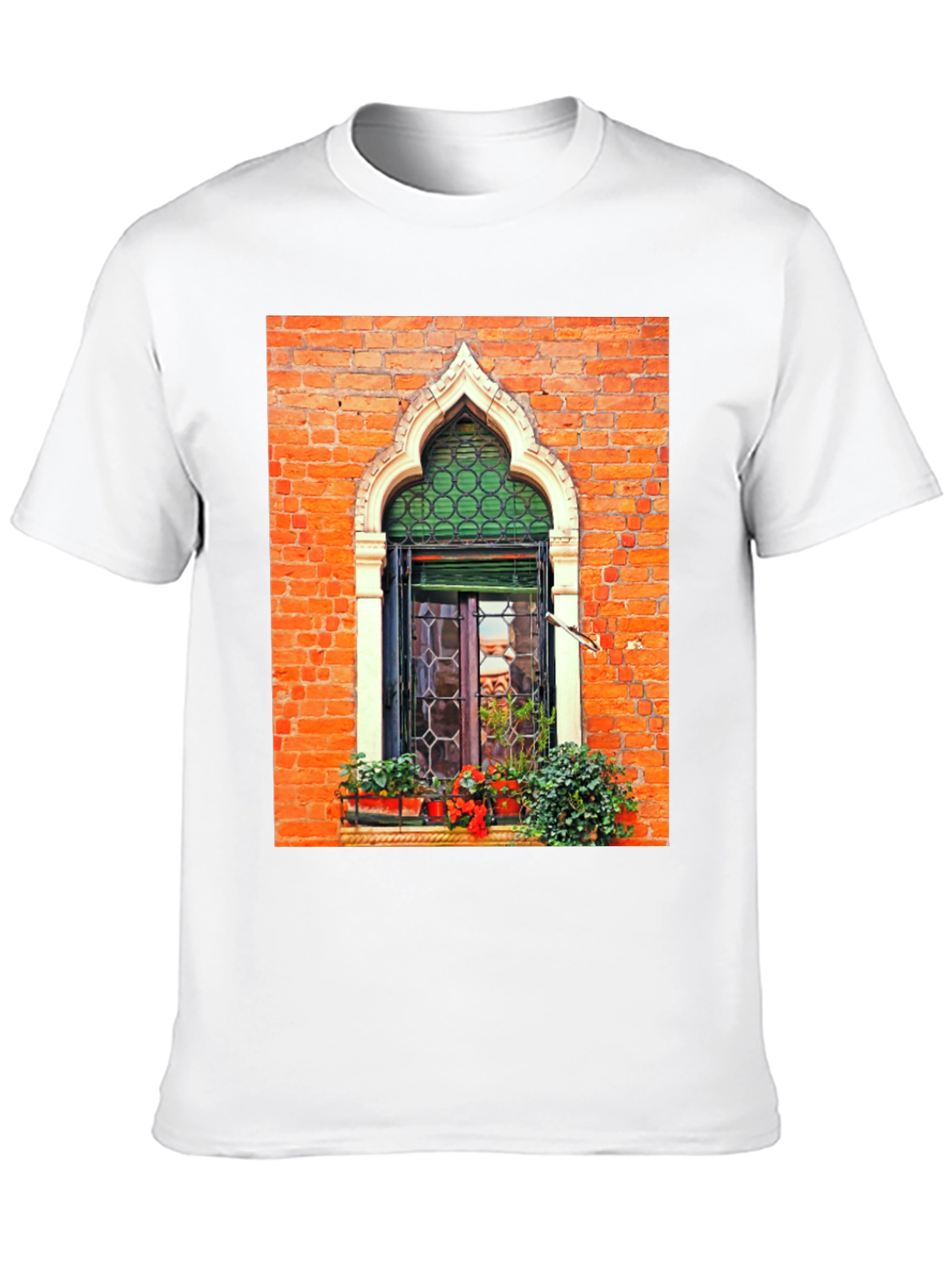 Venetian Window Graphic Tee - Unique Italian Architecture Shirt