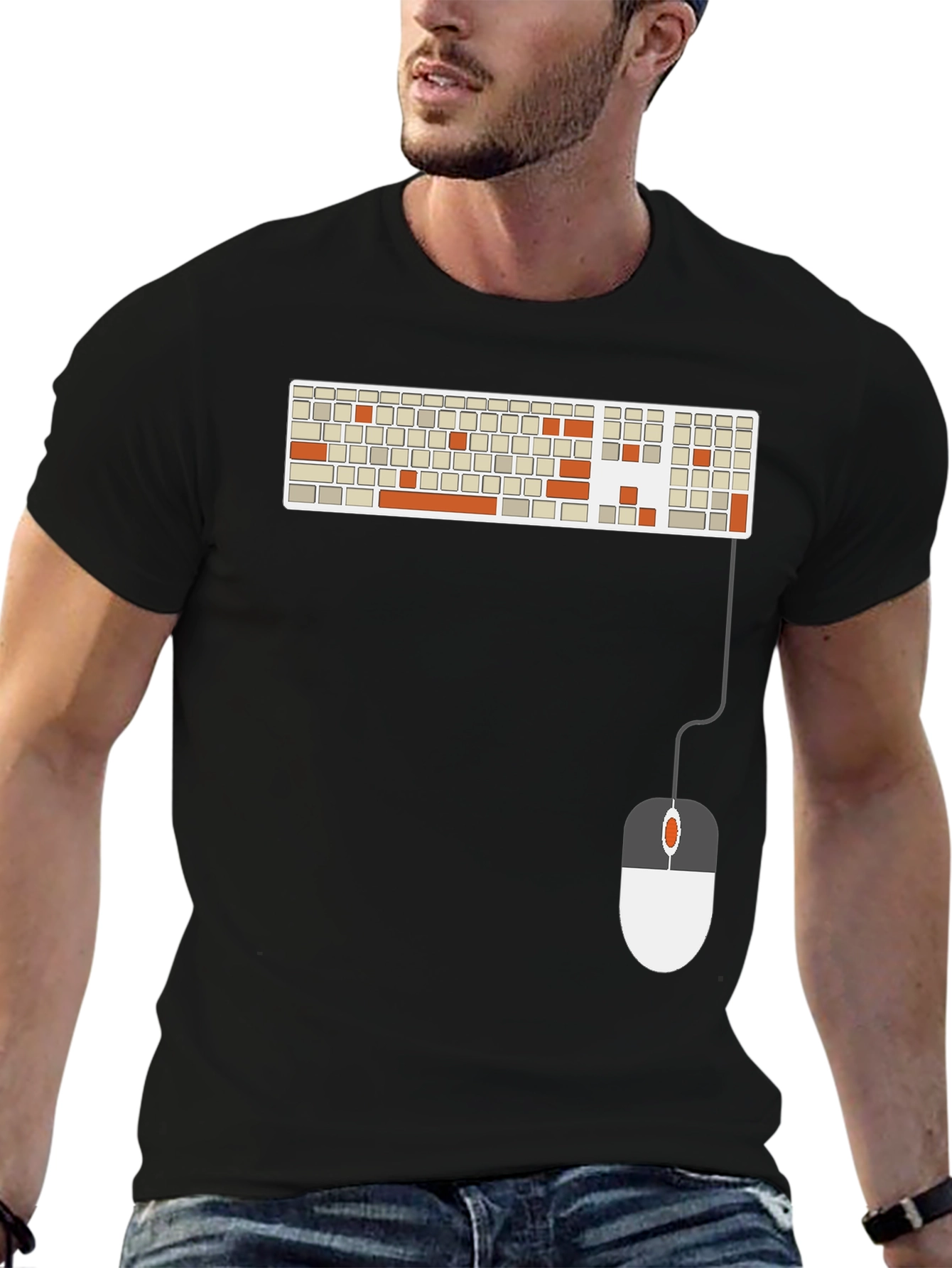 Keyboard & Mouse Graphic Tee - Tech Enthusiast Shirt