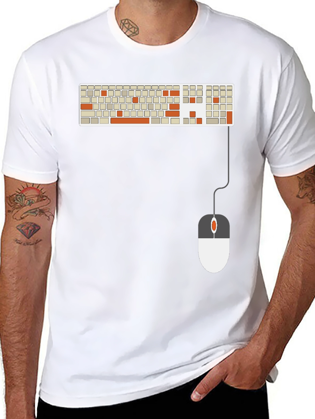 Keyboard & Mouse Graphic Tee - Tech Enthusiast Shirt
