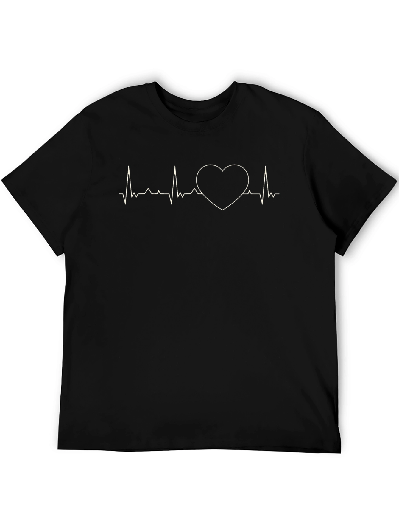 Heartbeat Heart Graphic Tee - Black