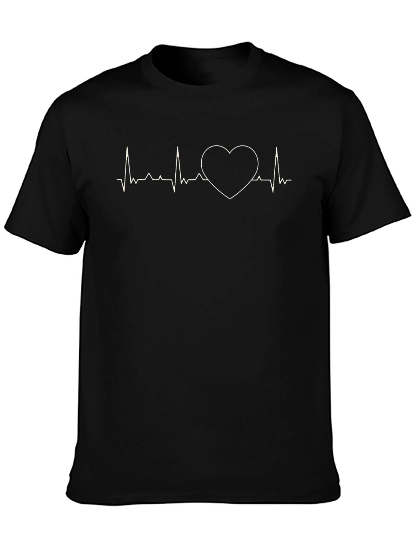 Heartbeat Heart Graphic Tee - Black