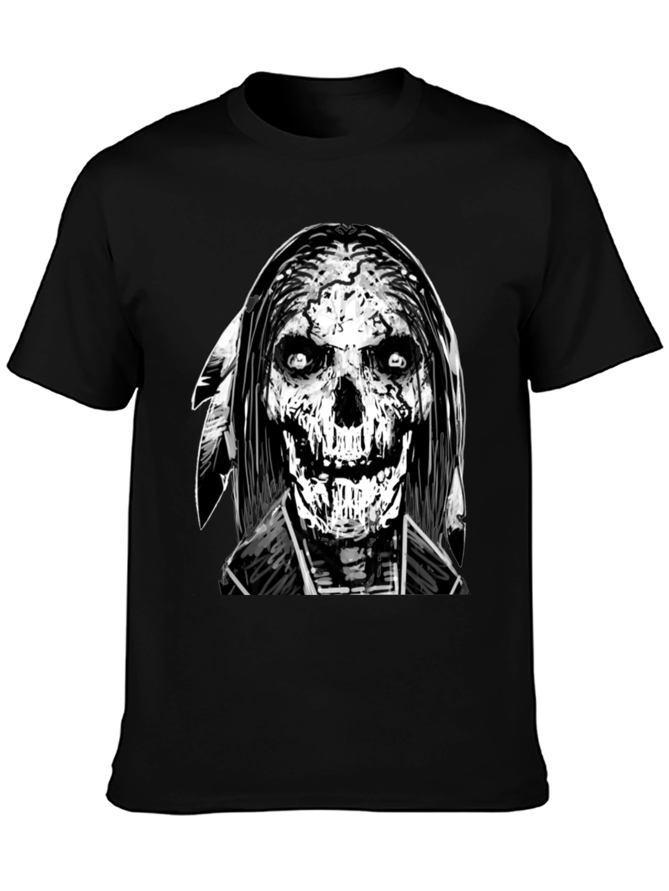 Grim Reaper Graphic Print Black T-Shirt