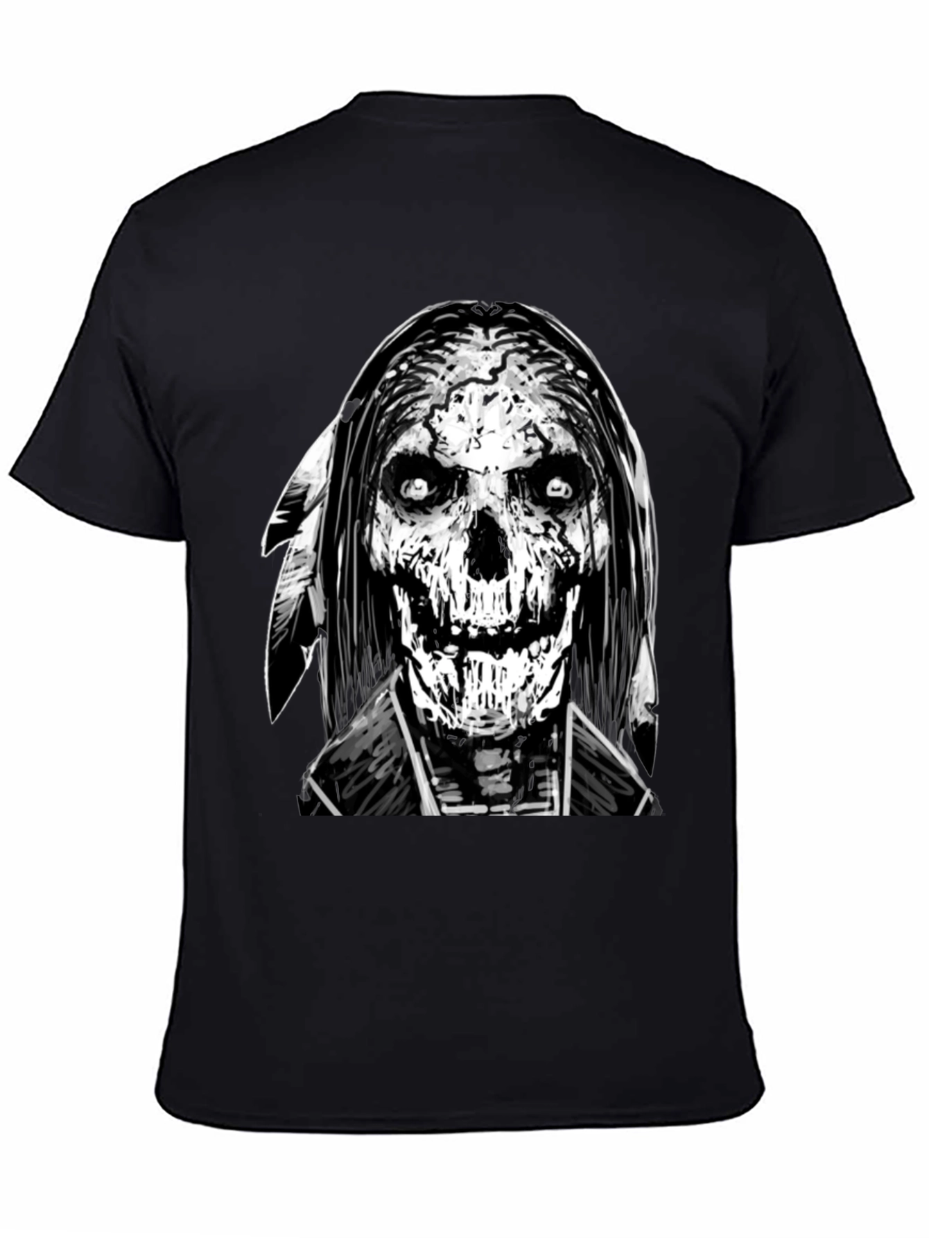Grim Reaper Graphic Print Black T-Shirt