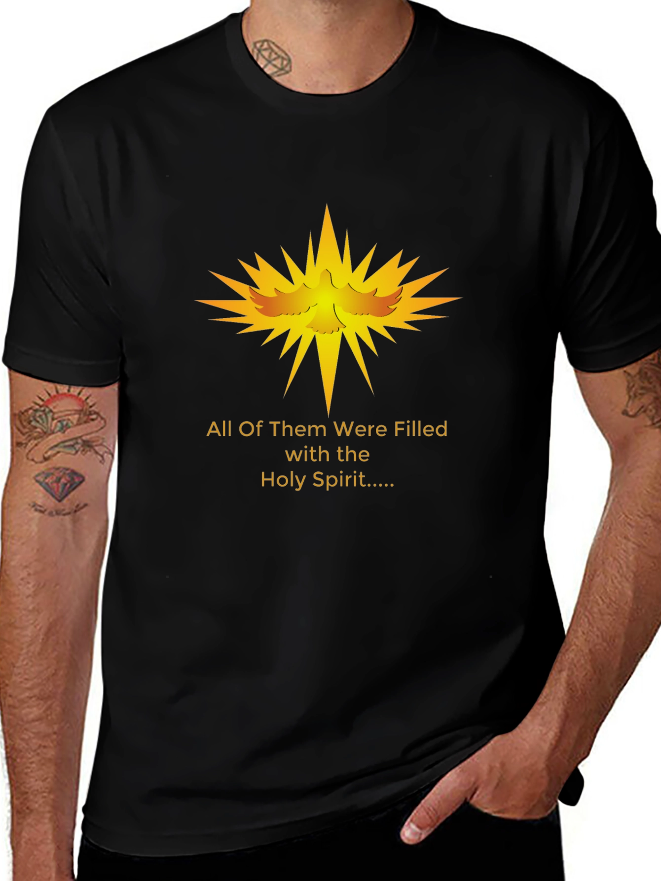 Holy Spirit Graphic T-Shirt - Religious Dove Design