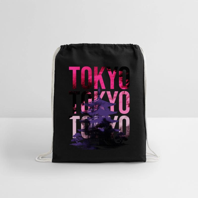 TOKYO Japanese Temple Silhouette Stencil Cityscape