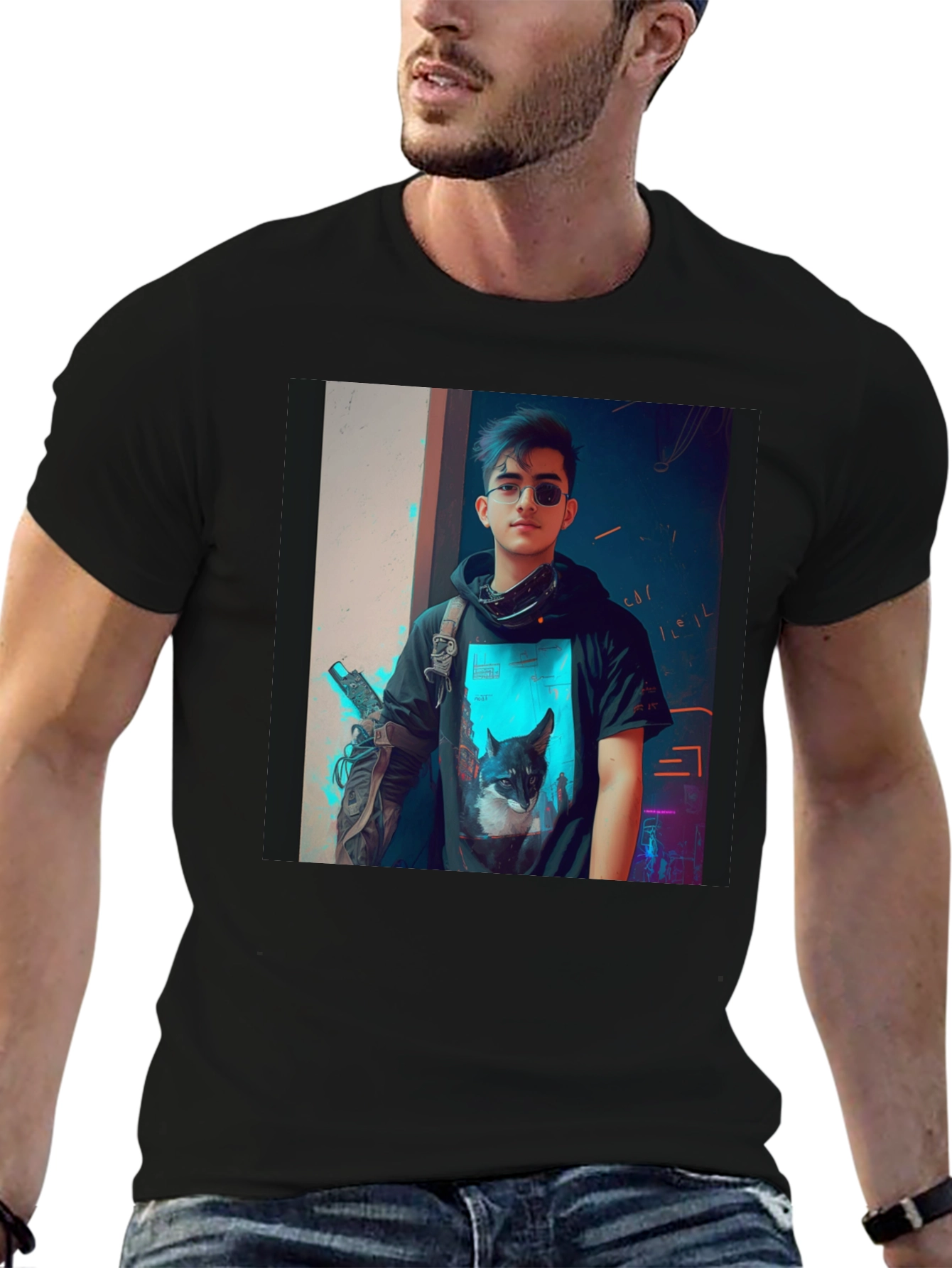 Cyberpunk-Style Graphic Tee