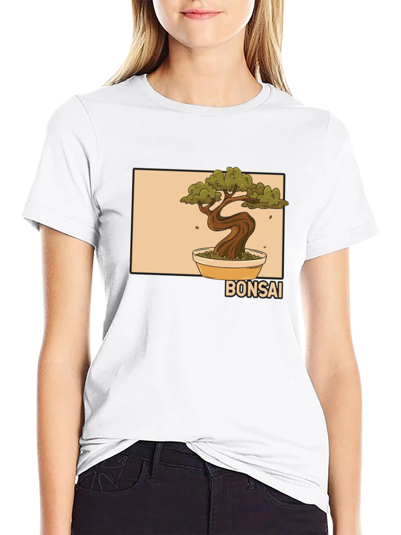 Bonsai Tree Graphic Black T-Shirt