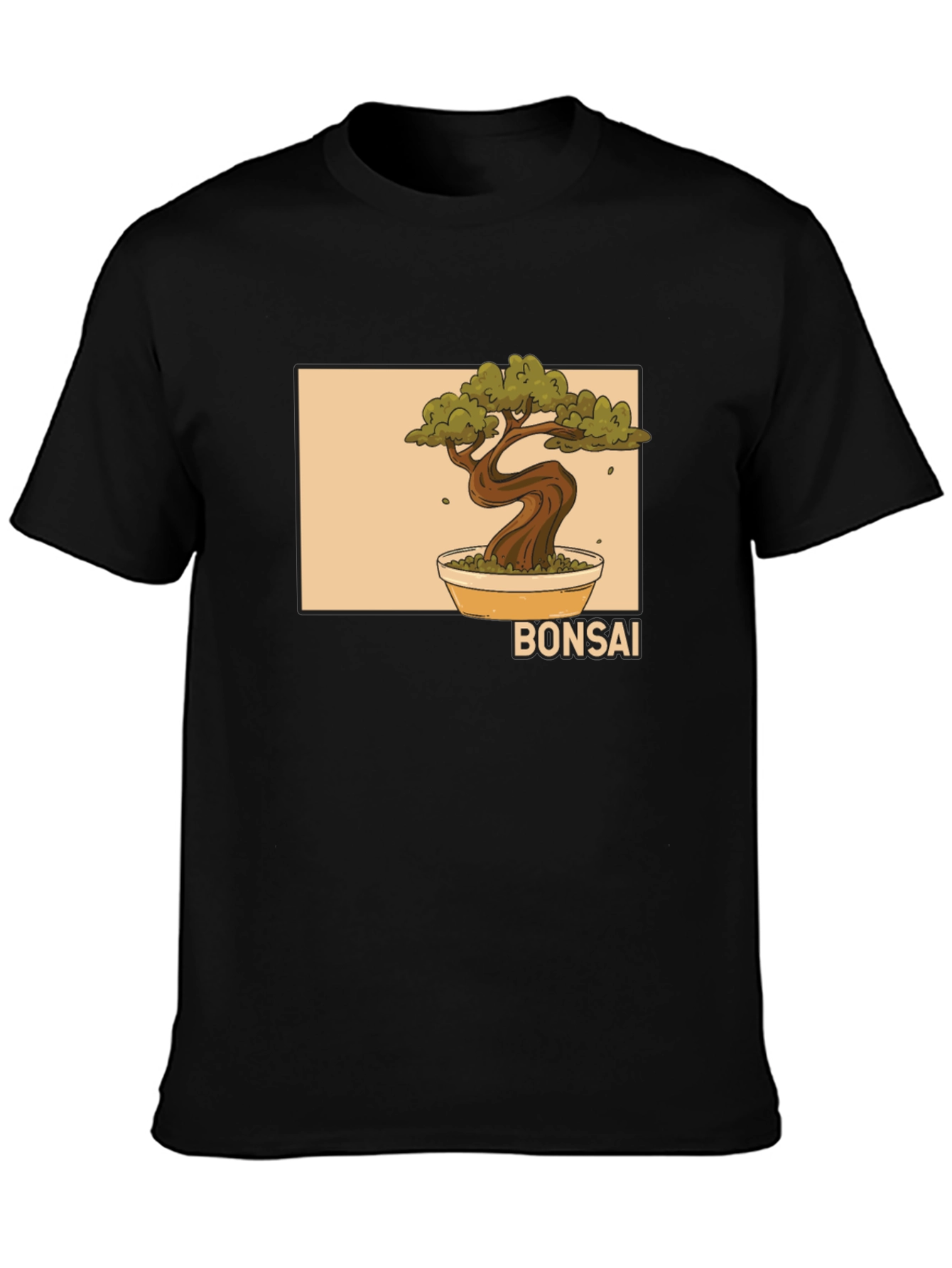 Bonsai Tree Graphic Black T-Shirt