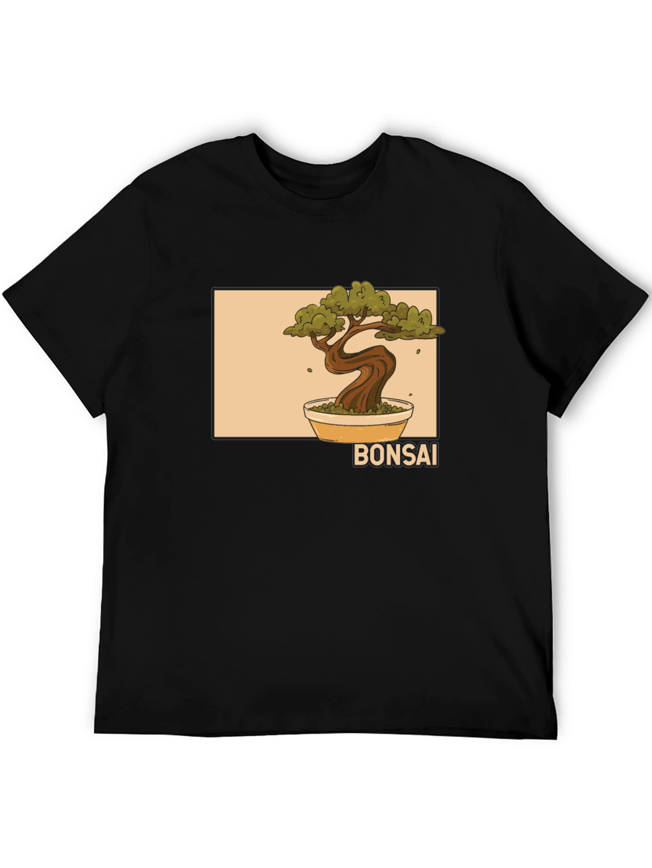 Bonsai Tree Graphic Black T-Shirt