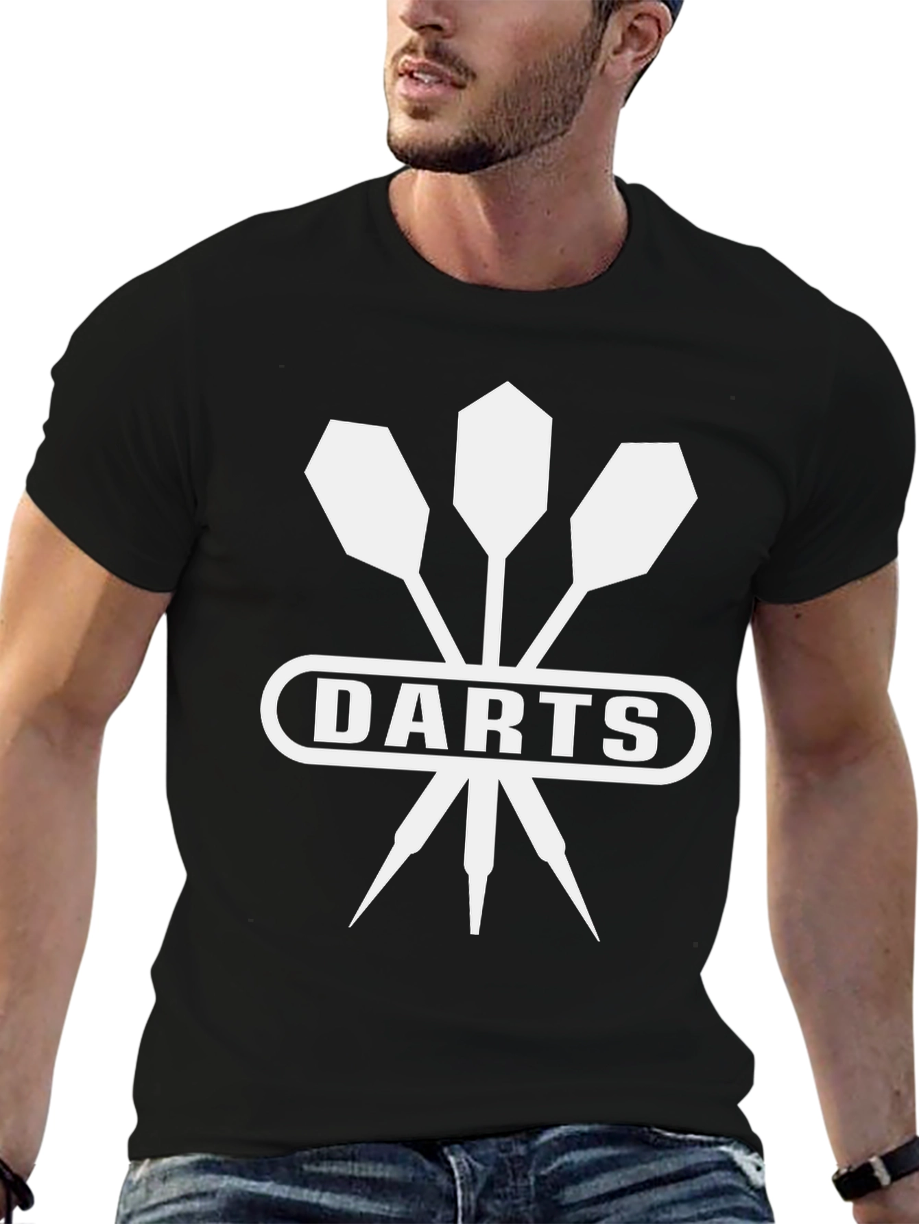 Darts Graphic T-Shirt - Black Cotton Tee