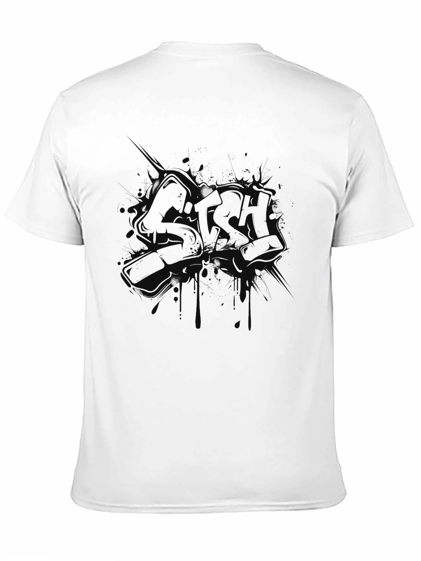 Mens Black Graphic Print Short Sleeve T-Shirt