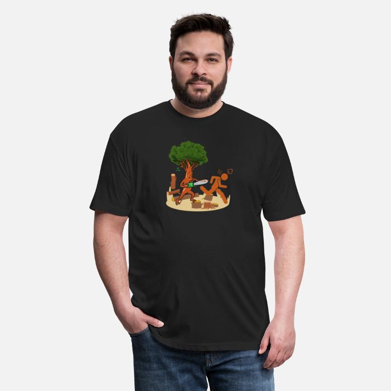 Tree vs Lumberjack Unisex Mens T shirt Funny Humor