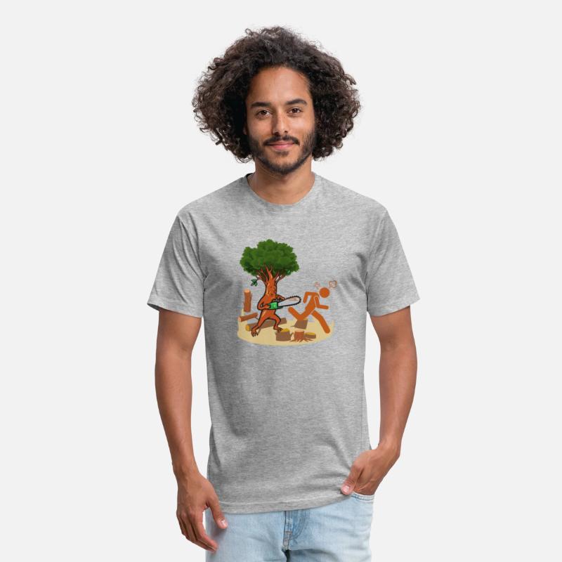 Tree vs Lumberjack Unisex Mens T shirt Funny Humor