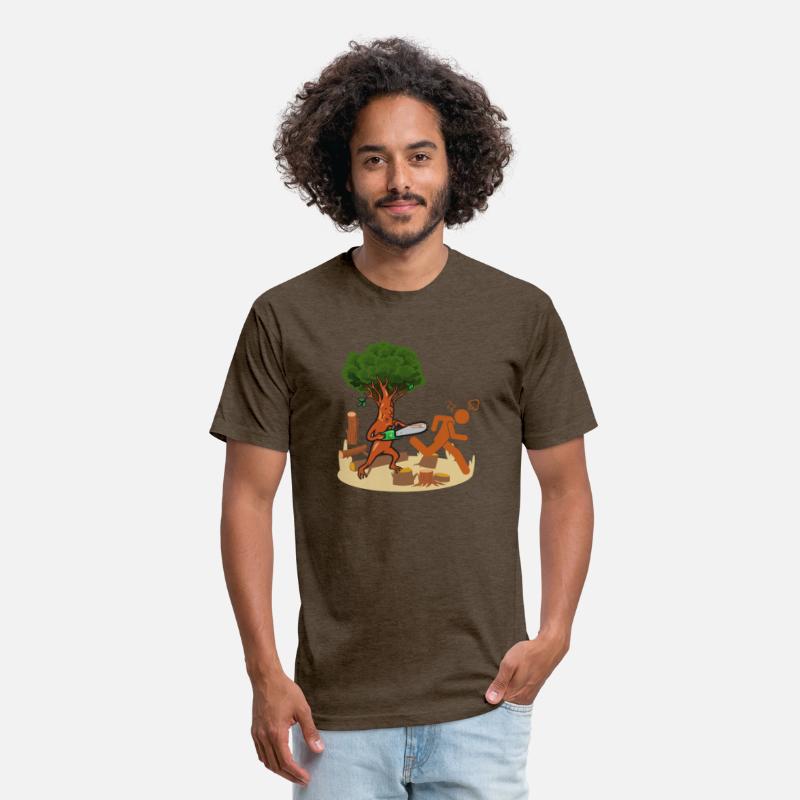 Tree vs Lumberjack Unisex Mens T shirt Funny Humor