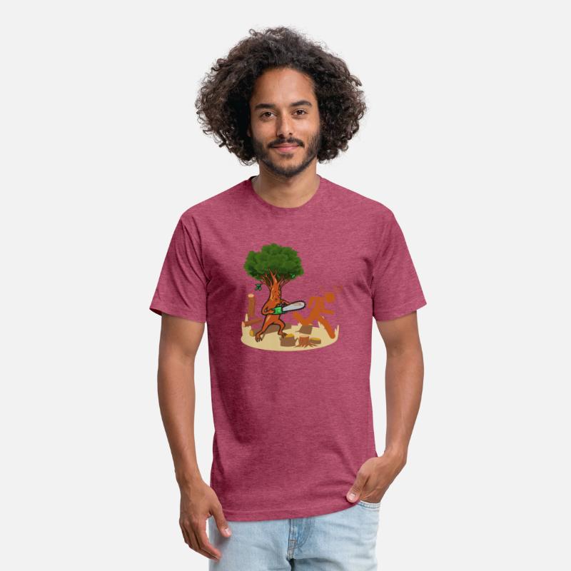 Tree vs Lumberjack Unisex Mens T shirt Funny Humor