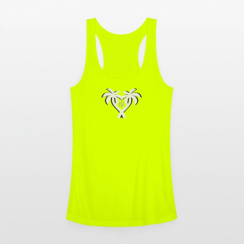 Tropical Heart Palm Tree Design Love