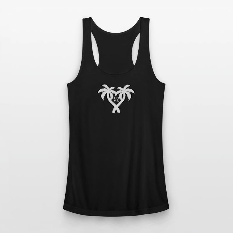 Tropical Heart Palm Tree Design Love