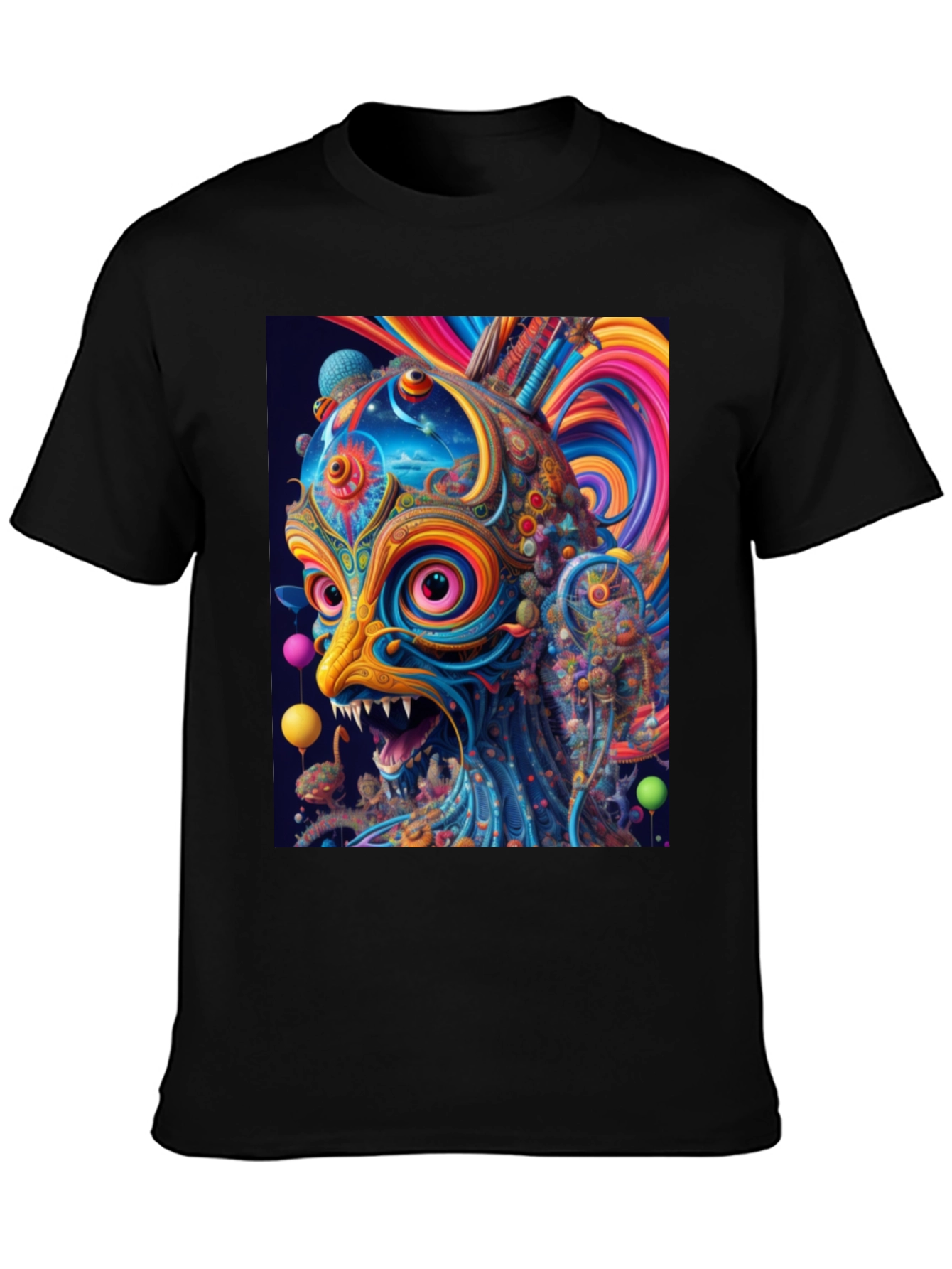Psychedelic Lion Graphic Tee - Bold Art Shirt