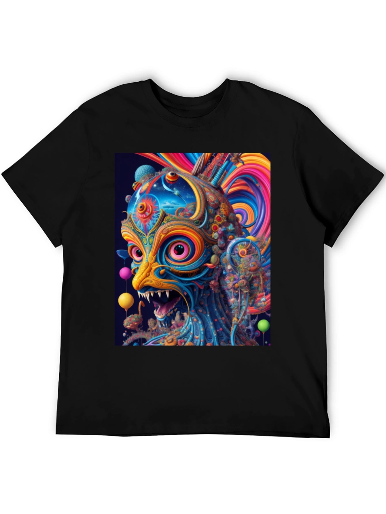 Psychedelic Lion Graphic Tee - Bold Art Shirt