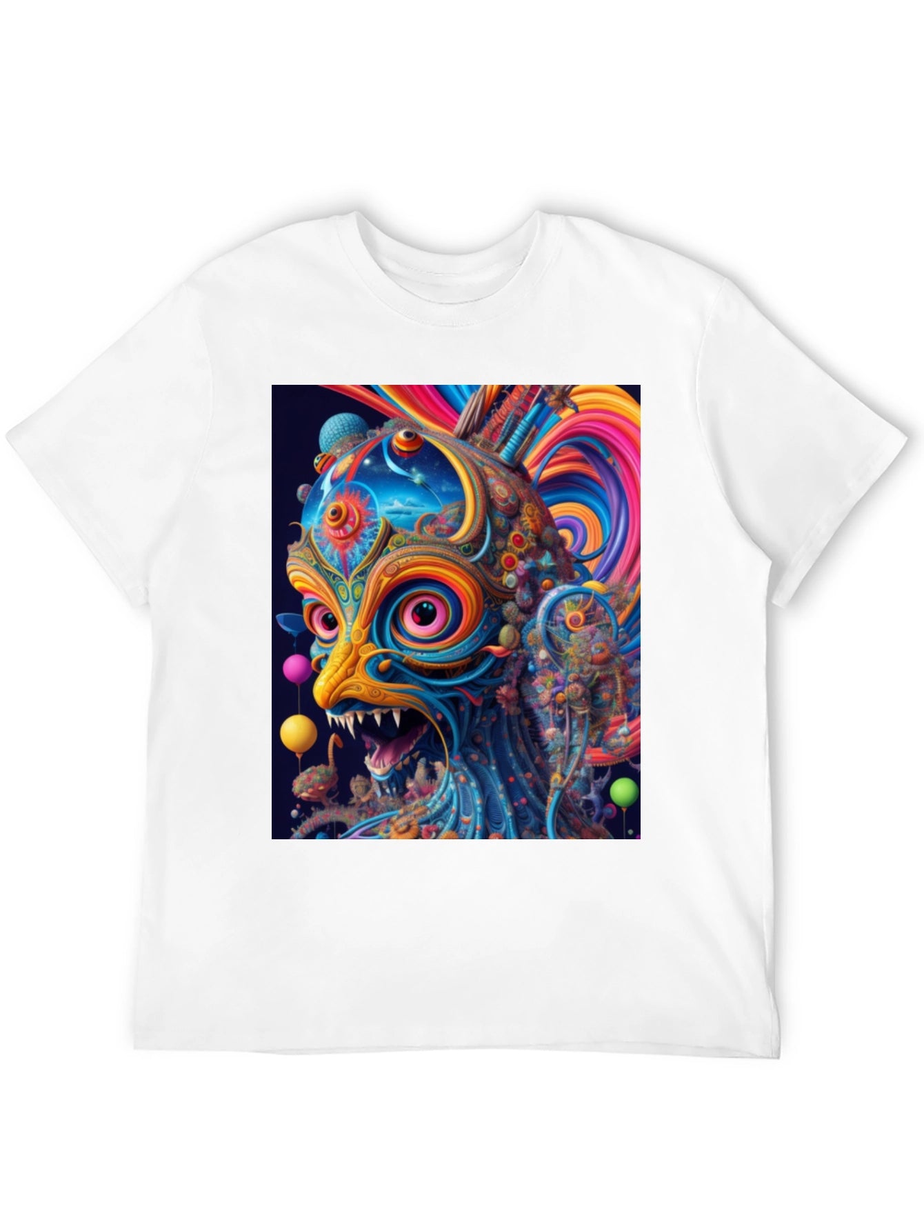Psychedelic Lion Graphic Tee - Bold Art Shirt