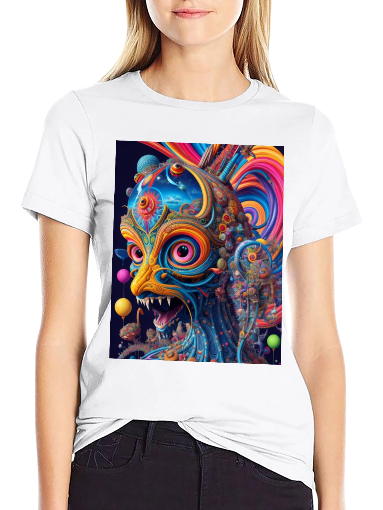 Psychedelic Lion Graphic Tee - Bold Art Shirt