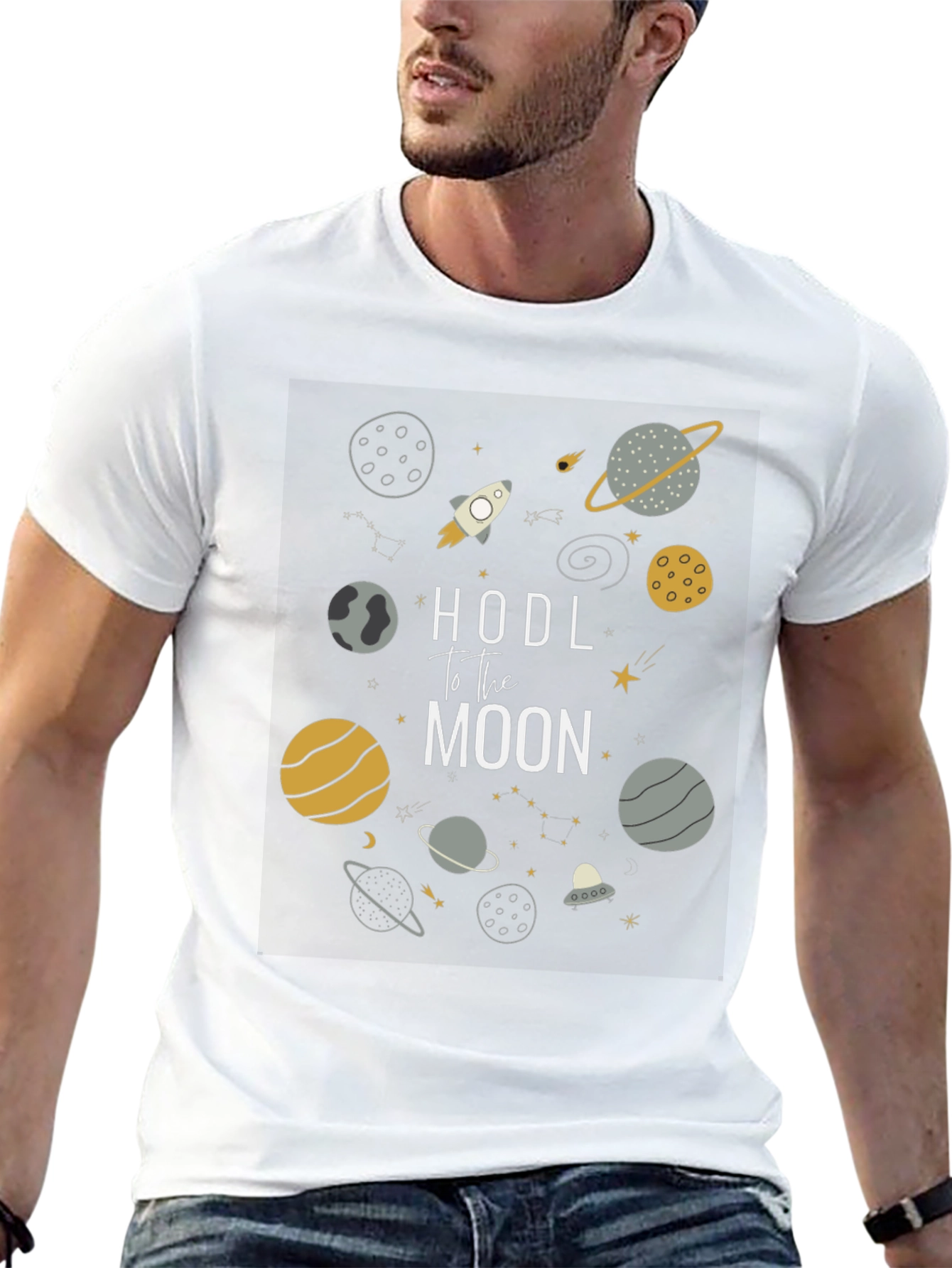 HODL to the Moon Crypto Black T-Shirt