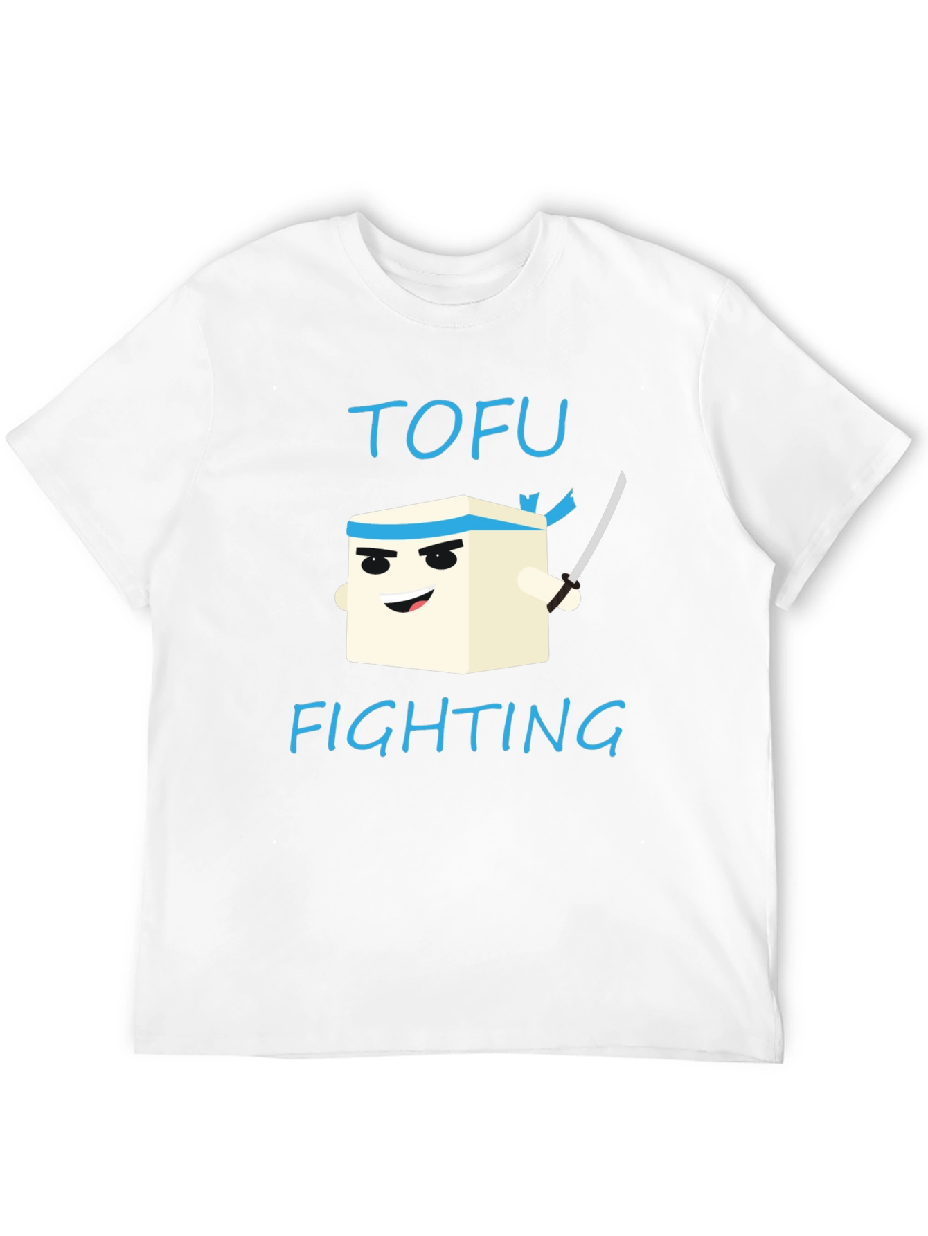 Tofu Fighting Graphic T-Shirt - Black Crew Neck Tee