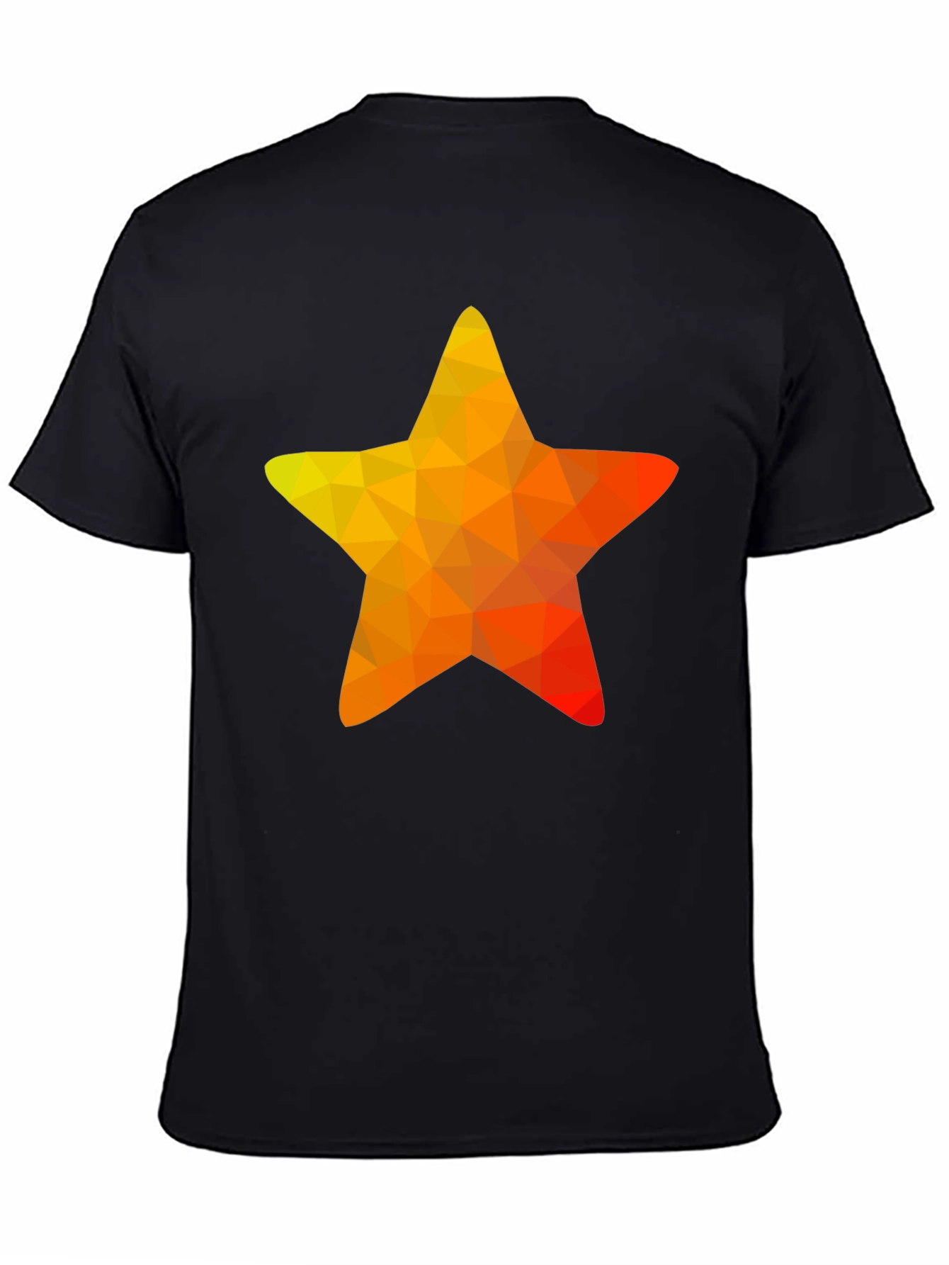 Geometric Star Graphic Tee - Casual Black T-Shirt