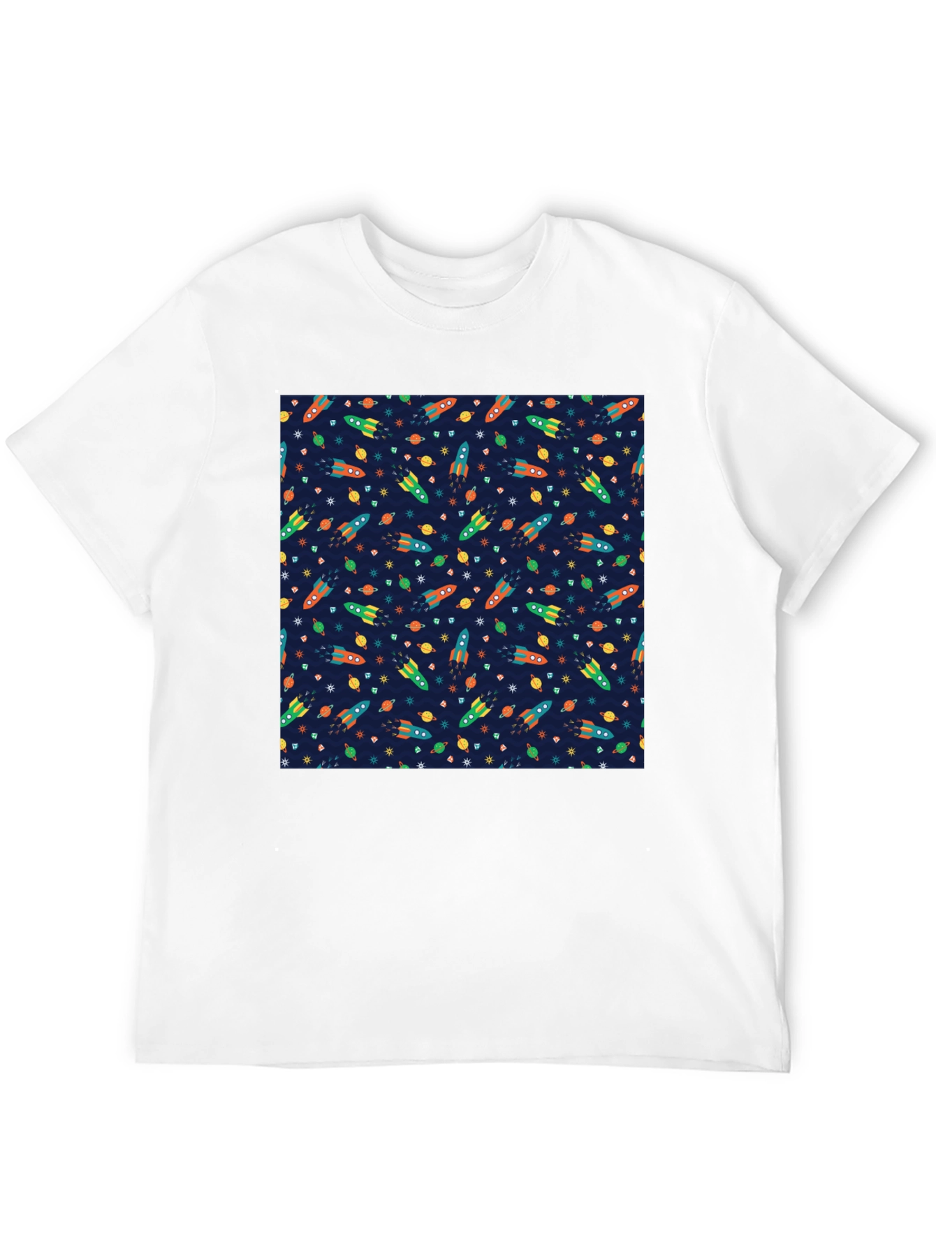 Space Rocket Pattern T-Shirt
