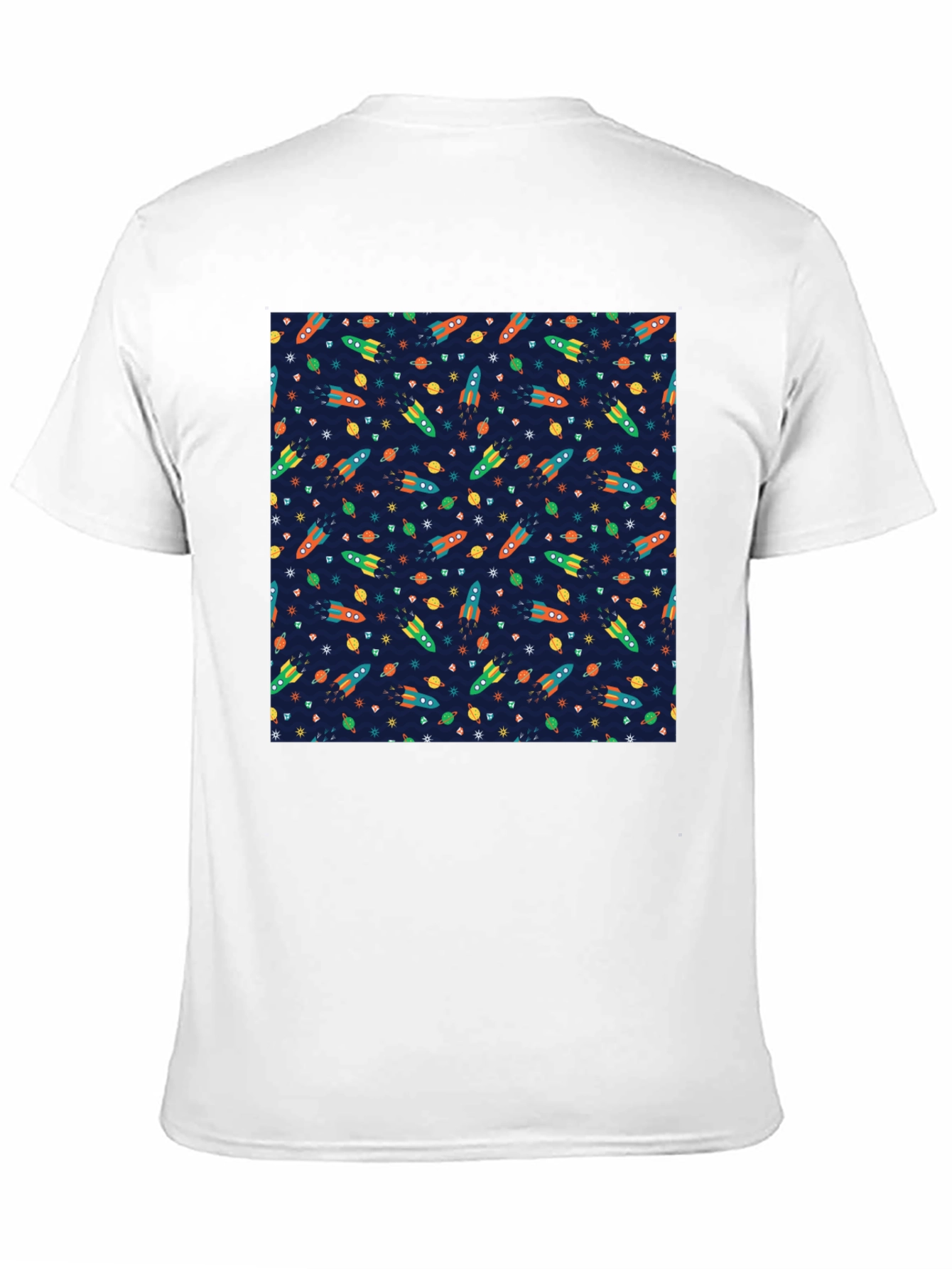 Space Rocket Pattern T-Shirt