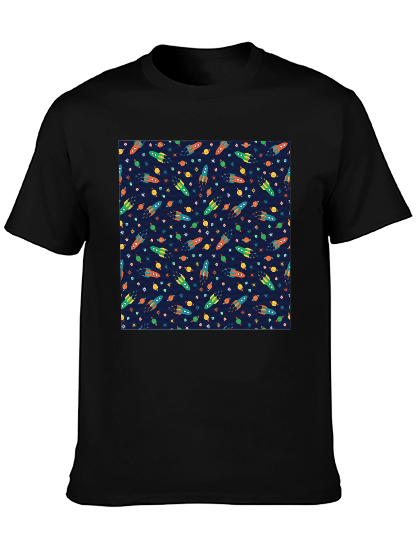Space Rocket Pattern T-Shirt