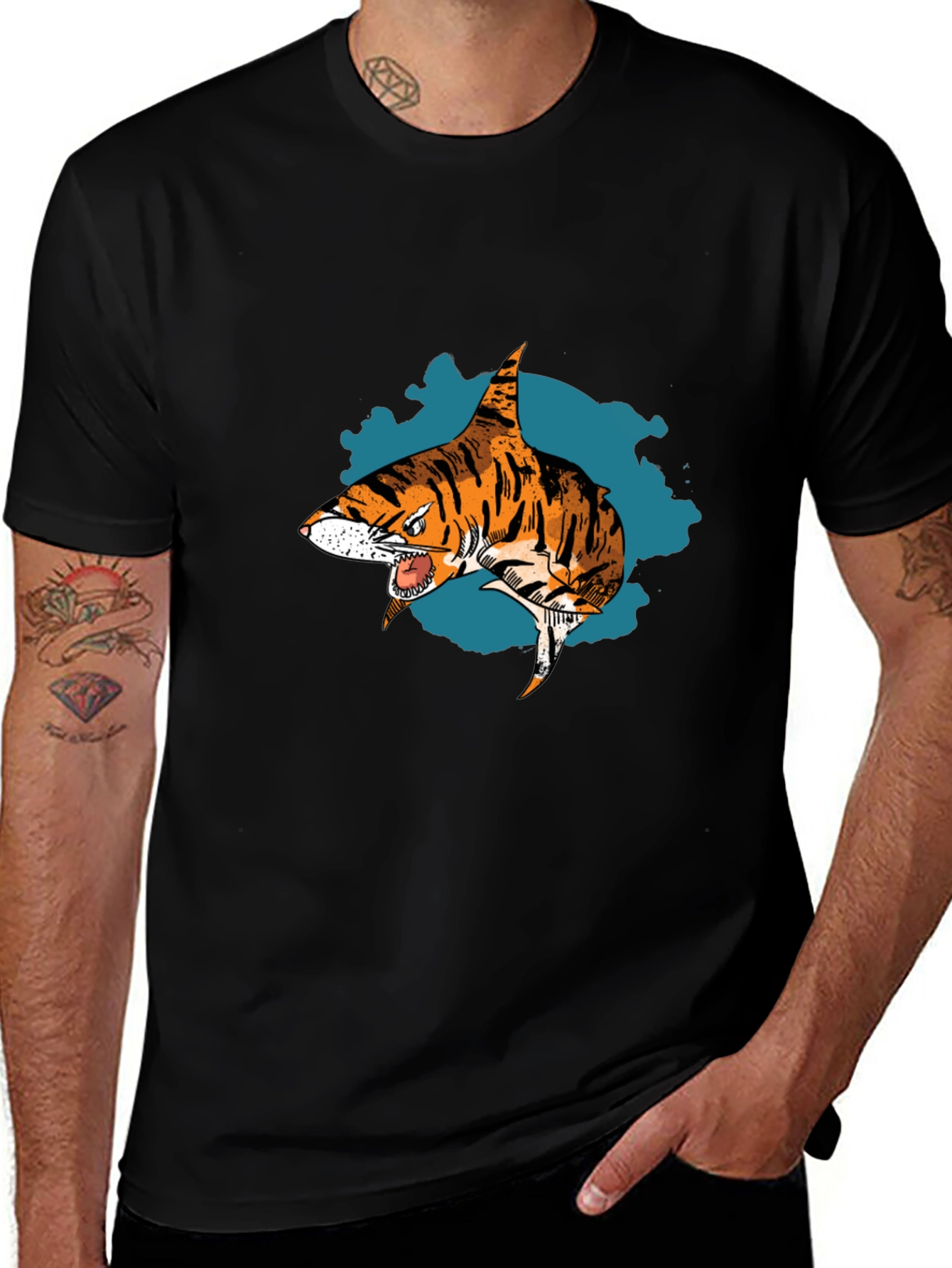 Tiger Shark Graphic Tee - Unique Animal Print