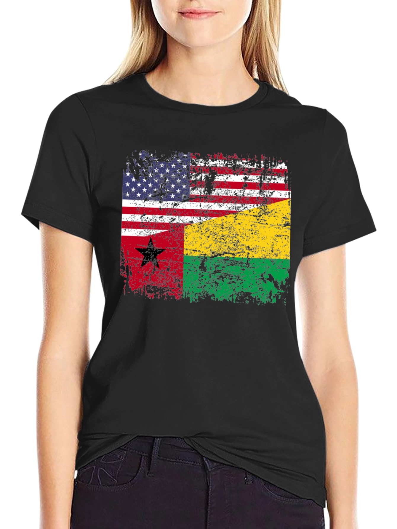 USA Guinea-Bissau Flag Graphic Tee
