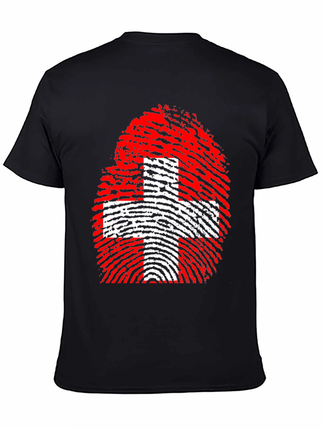 Swiss Flag Fingerprint Graphic T-Shirt