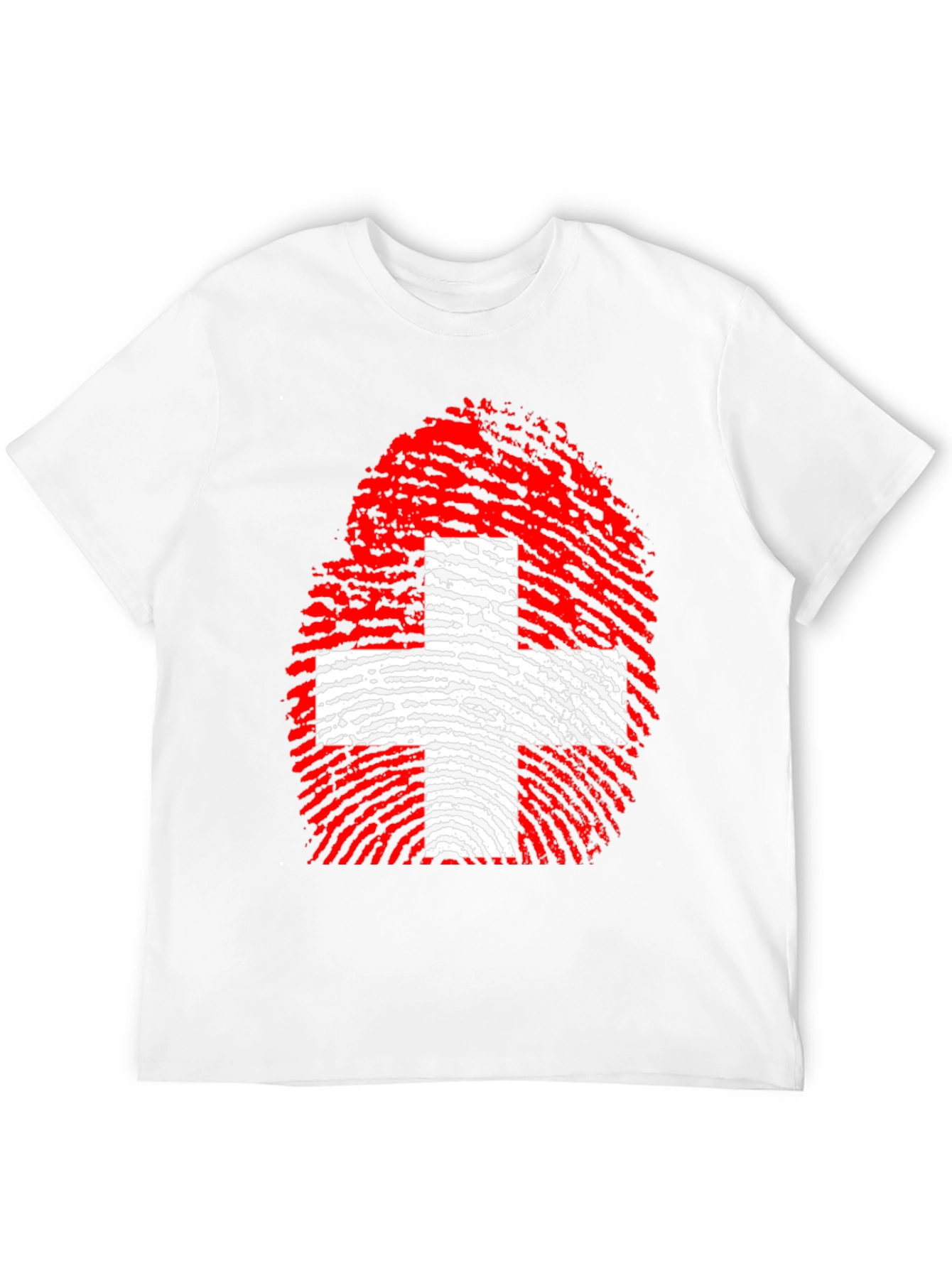 Swiss Flag Fingerprint Graphic T-Shirt