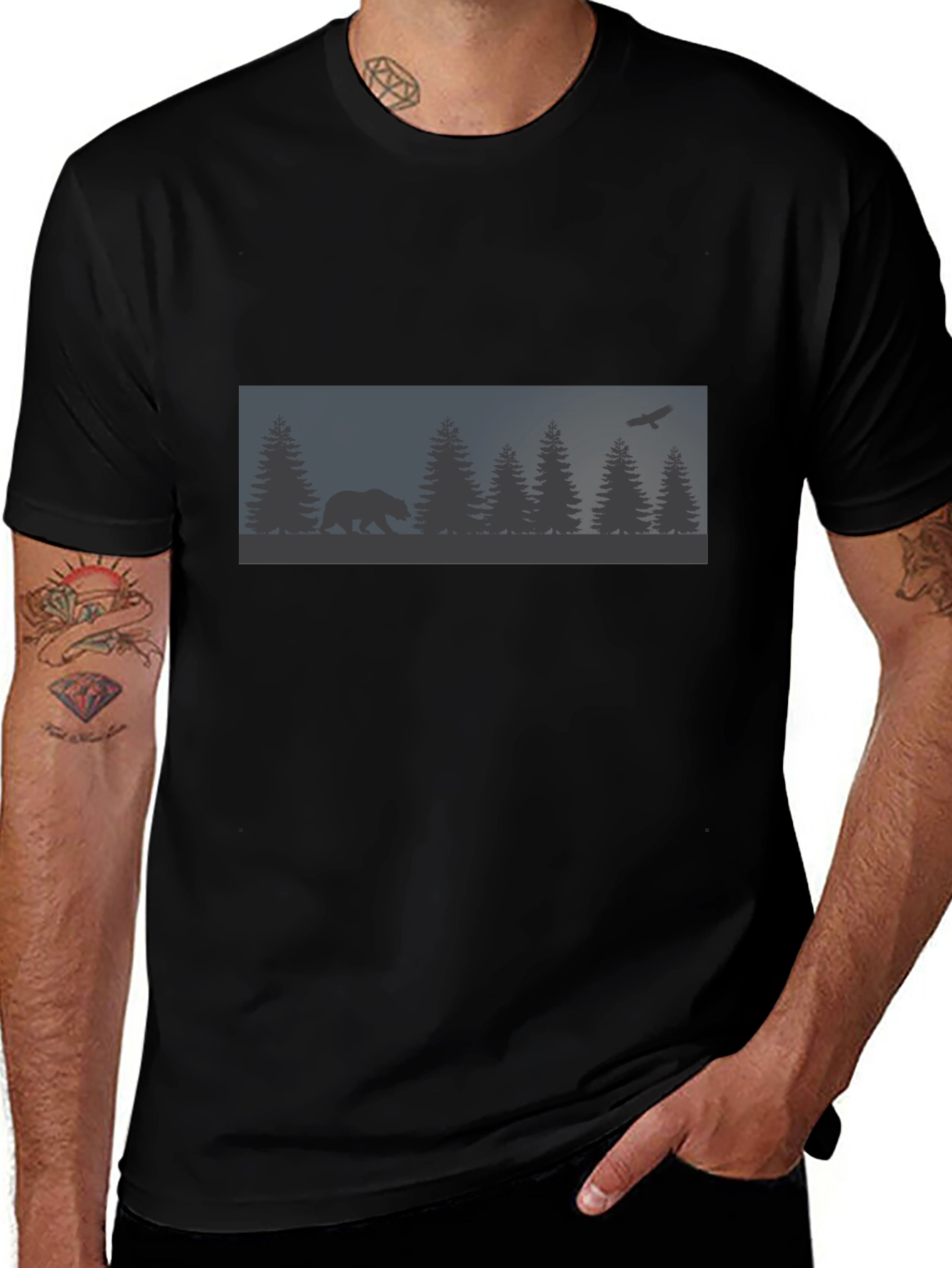 Nature Bear Graphic T-Shirt