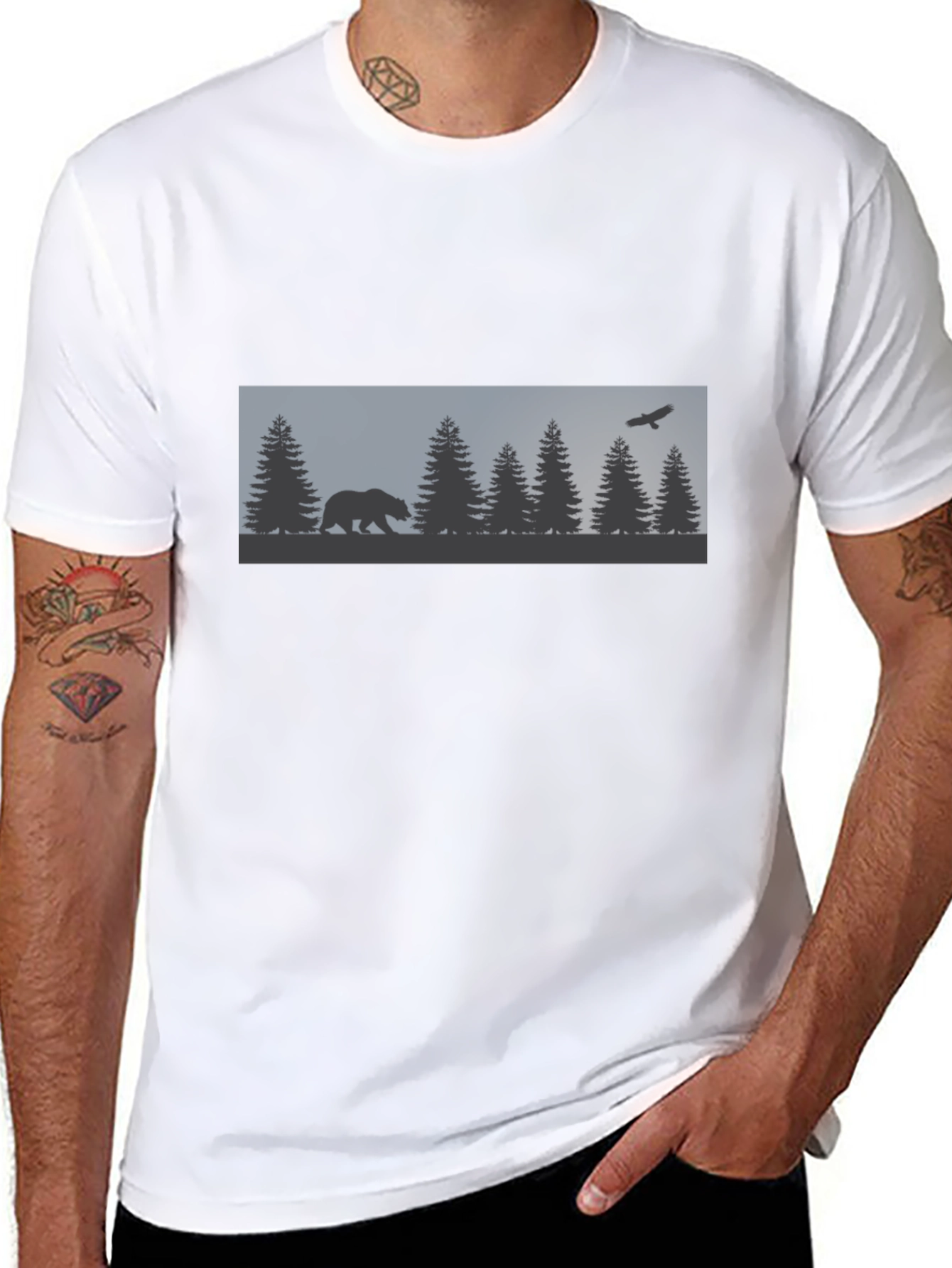 Nature Bear Graphic T-Shirt