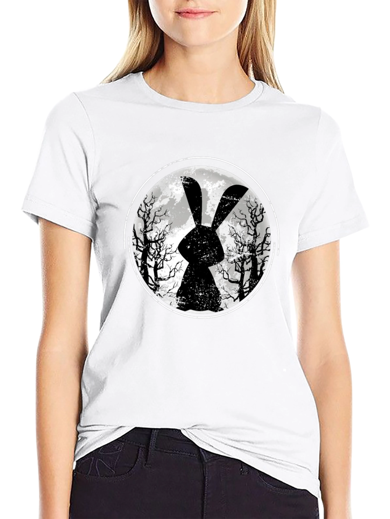 Black Rabbit Moon Graphic Tee