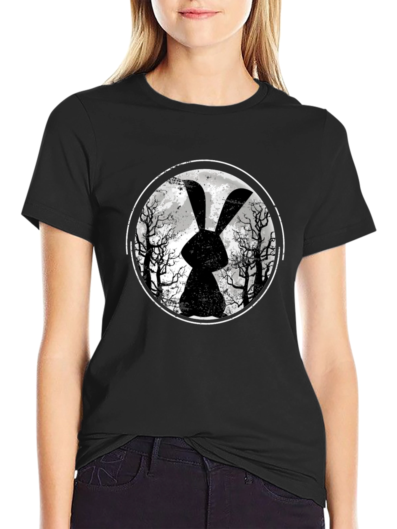 Black Rabbit Moon Graphic Tee