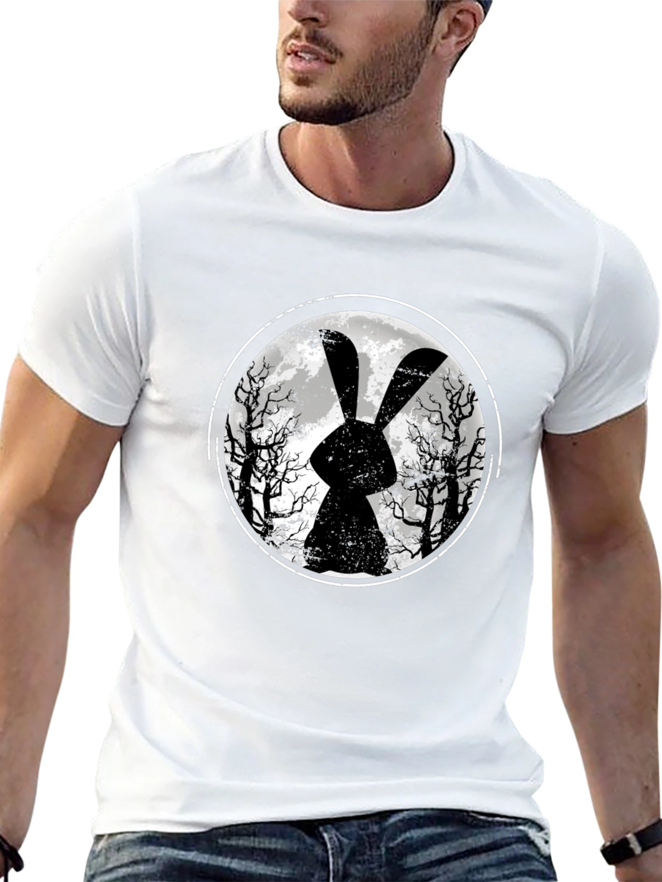 Black Rabbit Moon Graphic Tee