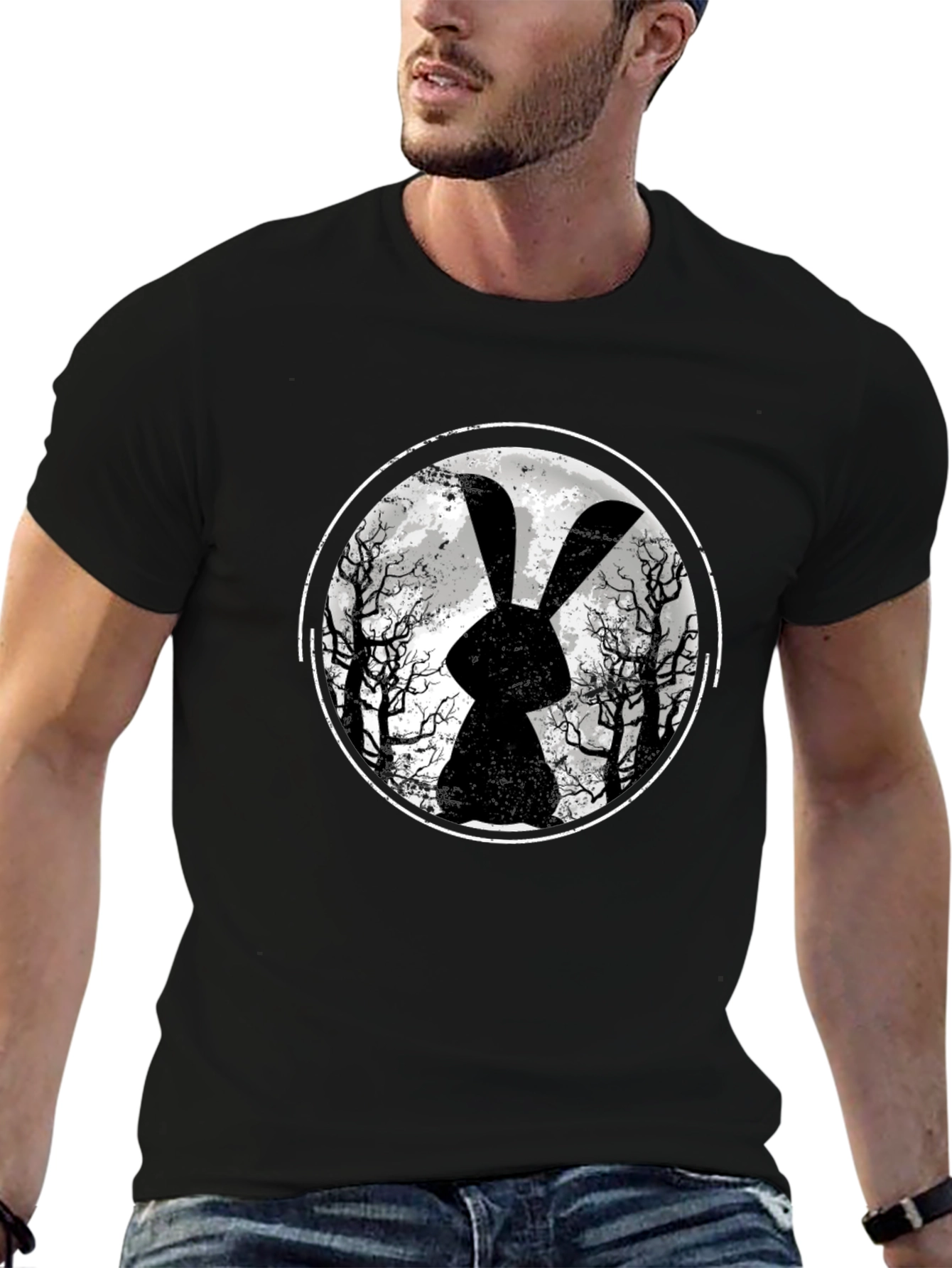 Black Rabbit Moon Graphic Tee